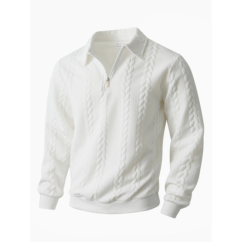 🔥Nyhetstilbud - Herregenser med glidelås, casual og flettet strikket stoff