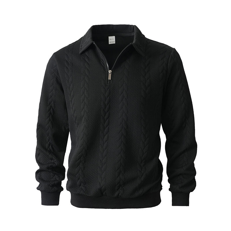 🔥Nyhetstilbud - Herregenser med glidelås, casual og flettet strikket stoff