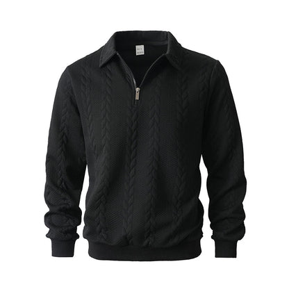 🔥Nyhetstilbud - Herregenser med glidelås, casual og flettet strikket stoff