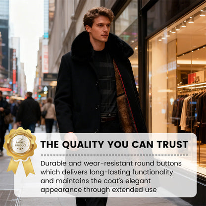 Herrejakke i tykk ull med krage, til hverdagsbruk om vinteren