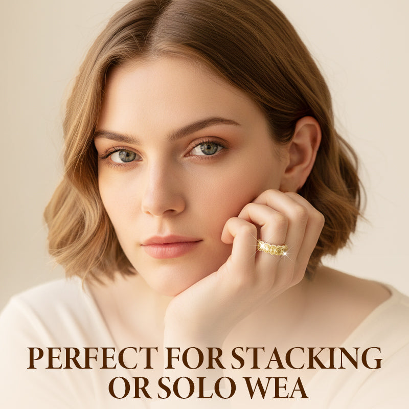 Mote ring med hel sirkel og glitrende kubisk zirkonia