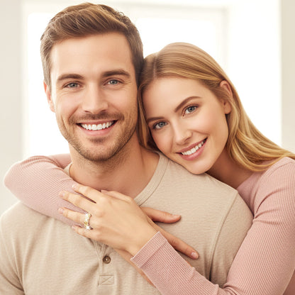 Mote ring med hel sirkel og glitrende kubisk zirkonia