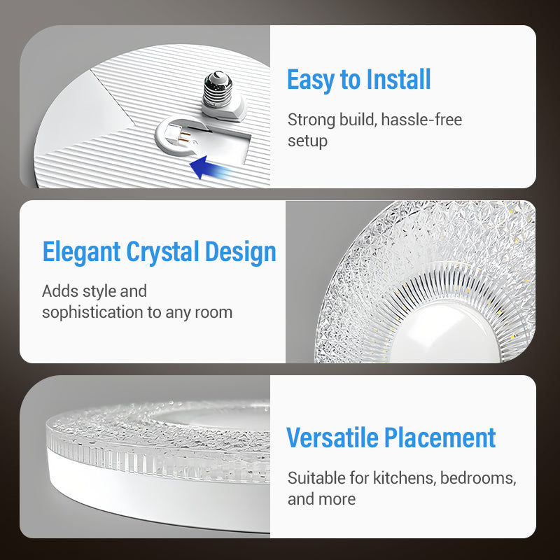🎄 Eksklusivt juletilbud 50 % rabatt | 💡LED-taklampe med krystaller✨