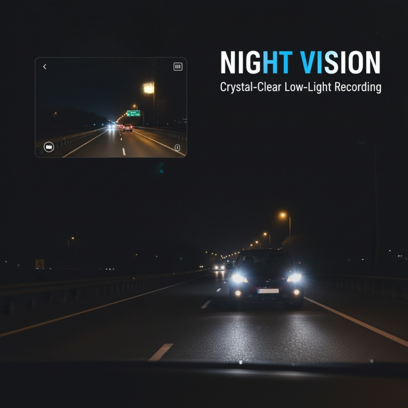 1080P HD-dashbordkamera med Wi-Fi og nattesyn