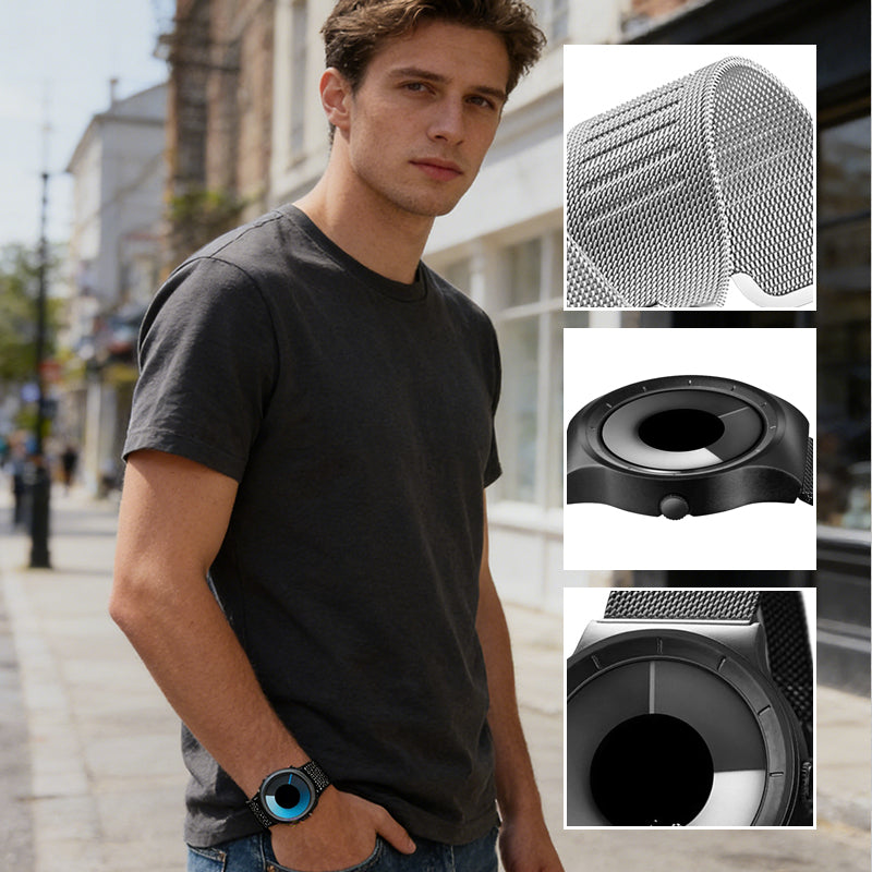 ⏳Begrenset tidsbegrenset 48 % rabatt⏰Futuristisk minimalistisk herreklokke med kreativ roterende skive⌚