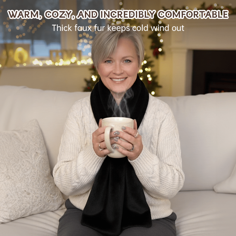 🧣50 % RABATT NÅ! 🤫 Fuskepelsskjerf med hemmelig lomme – Ultramykt, gjennomtrekkbart design og glidelåssikkerhet