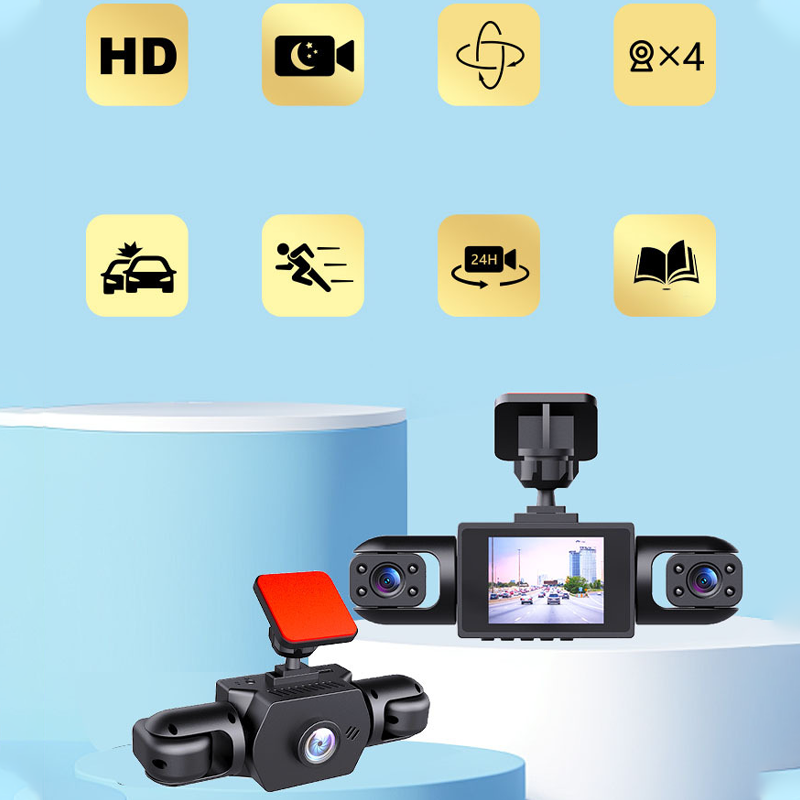 💥 4-linsers 360° dashcam – 1080P HD, nattesyn og automatisk sikkerhet! 🌙🚛Gratis levering