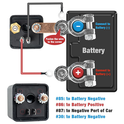 Fjernstyrt batterifrakoblingsbrytersett for bil