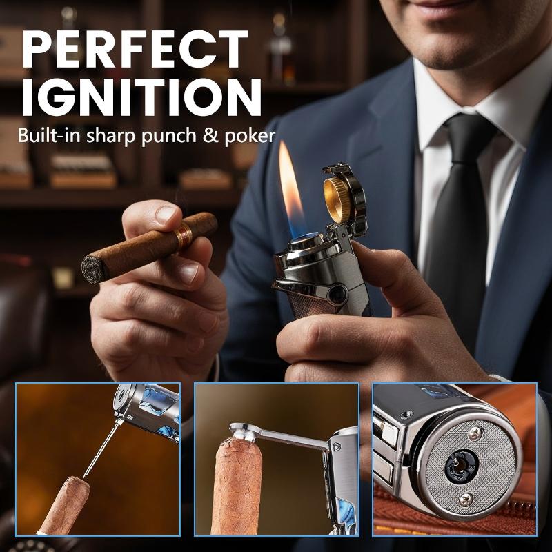 🎄Juletilbud ALLTID 48 % RABATT!🌬️Vindtett multifunksjonell sigarettenner: Innebygd drill + spyd - Slitesterkt metallhus!