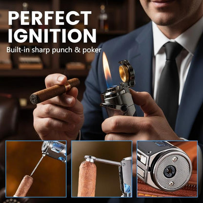 🎄Juletilbud ALLTID 48 % RABATT!🌬️Vindtett multifunksjonell sigarettenner: Innebygd drill + spyd - Slitesterkt metallhus!