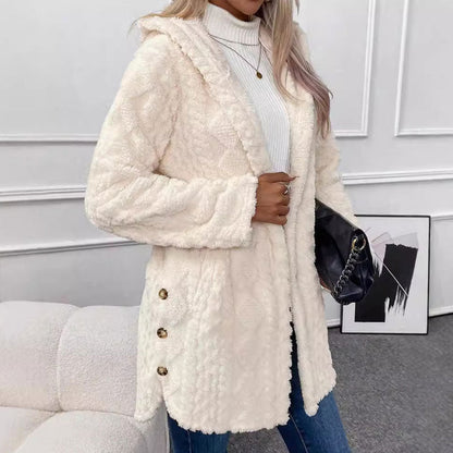 ❄️🎅Julesalg 48 % RABATT🧥Varm hettejakke med diamantmønster til dame🎁