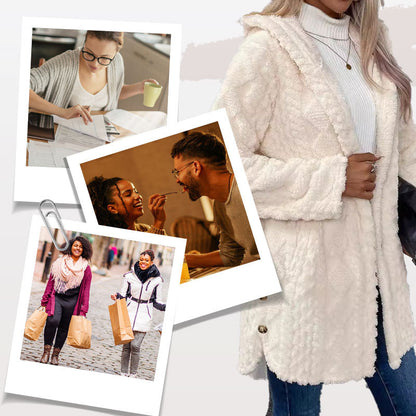 ❄️🎅Julesalg 48 % RABATT🧥Varm hettejakke med diamantmønster til dame🎁