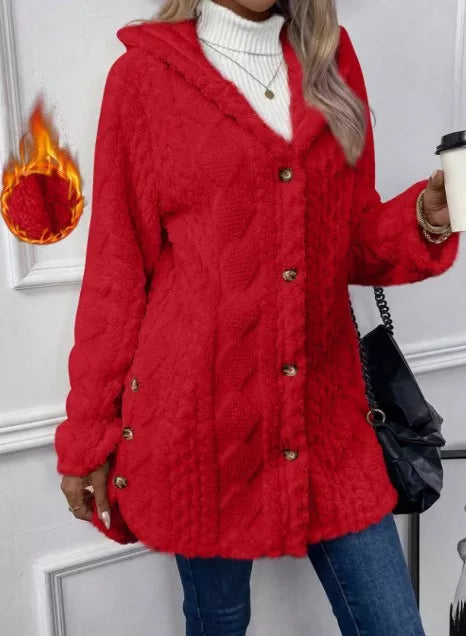 ❄️🎅Julesalg 48 % RABATT🧥Varm hettejakke med diamantmønster til dame🎁