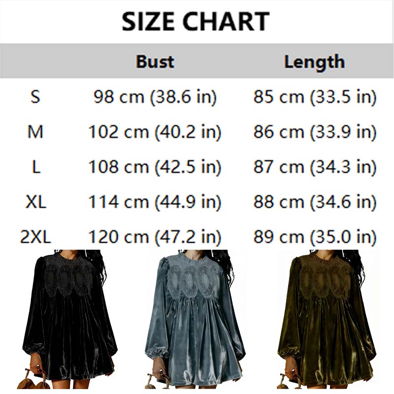 Vintage-inspirert tunikakjole med blondepaneler