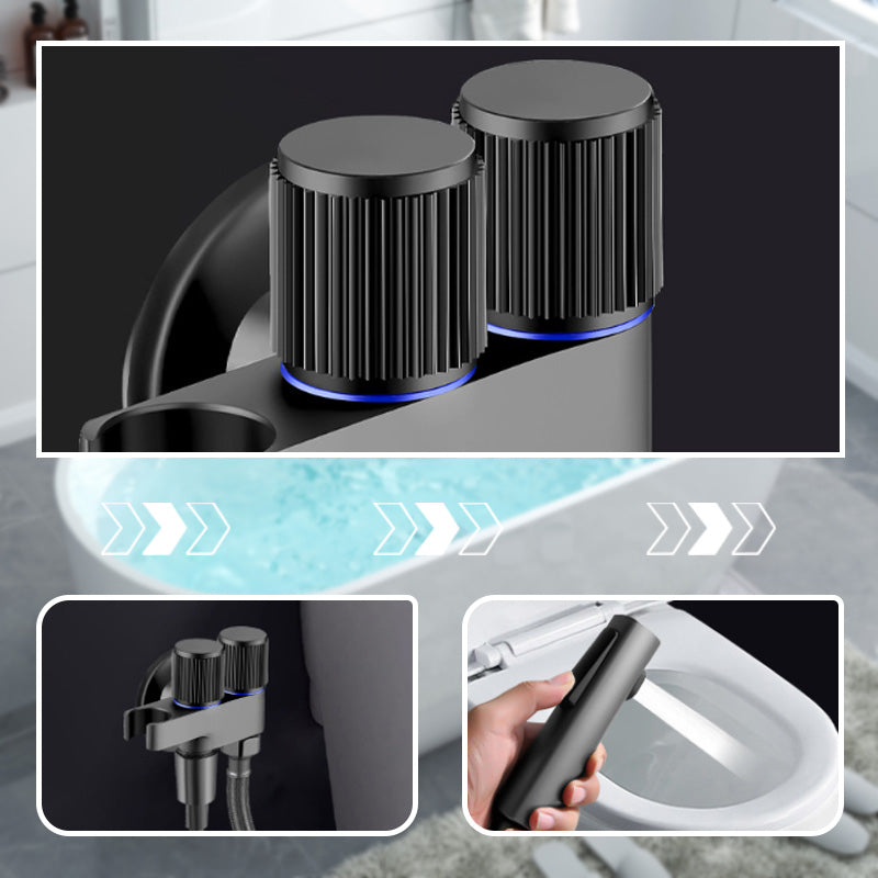 🎄Juletilbud ALLTID 48 % RABATT!🚽1-inn-2-ut dobbel kontrollventil og bidetspraysett - Luftpulsforsterkning og plassbesparende: Grundig toalettrengjøring!