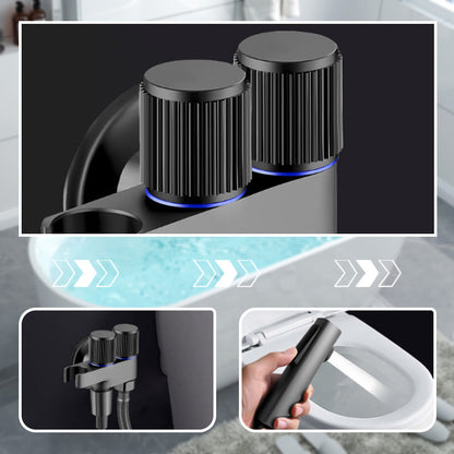 🎄Juletilbud ALLTID 48 % RABATT!🚽1-inn-2-ut dobbel kontrollventil og bidetspraysett - Luftpulsforsterkning og plassbesparende: Grundig toalettrengjøring!