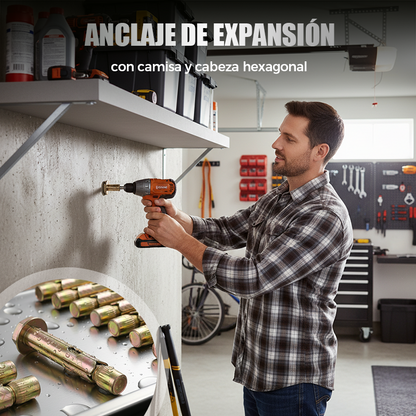 Ekspansjonsanker med hylse og sekskanthode