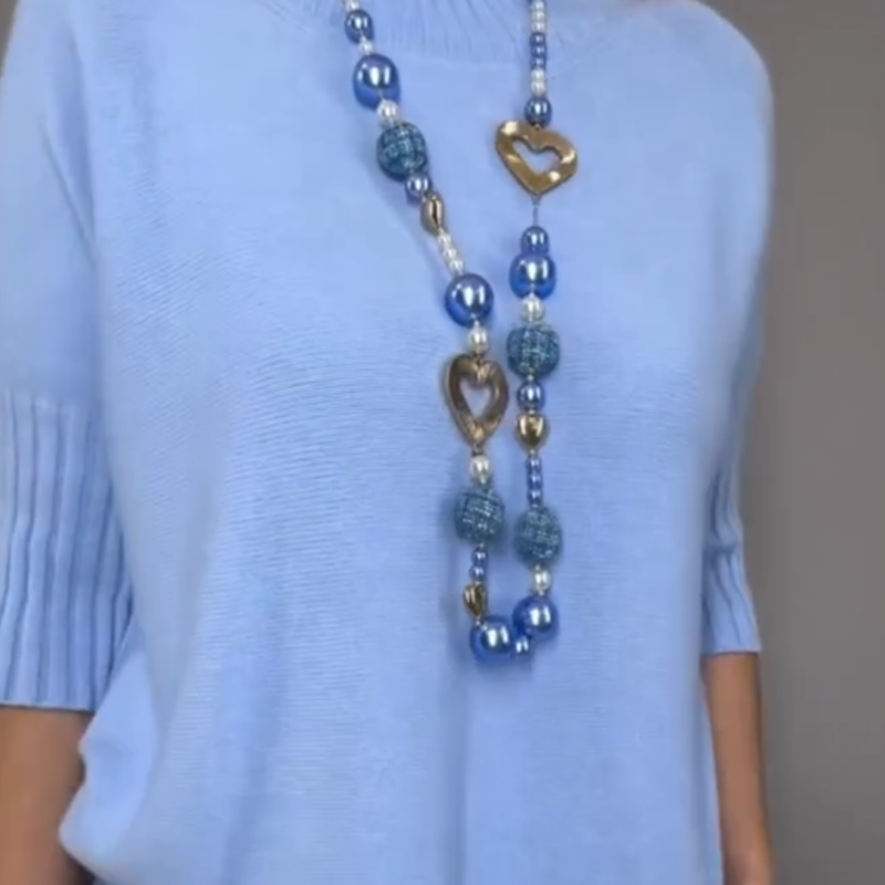 Elegant strikkegenser og midiskjørt i 2 deler