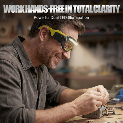 ⏳Begrenset tidsbegrenset 48 % rabatt⏰Oppladbar LED-hodelykt med briller