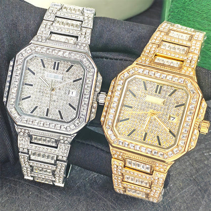 ✨Luksuriøs firkantet rhinestone-klokke – elegant glans for enhver anledning✨