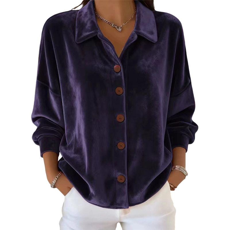 🎁 Hot Sale 48 % RABATT 🔥Elegant langermet skjorte med knapper og slag for dame