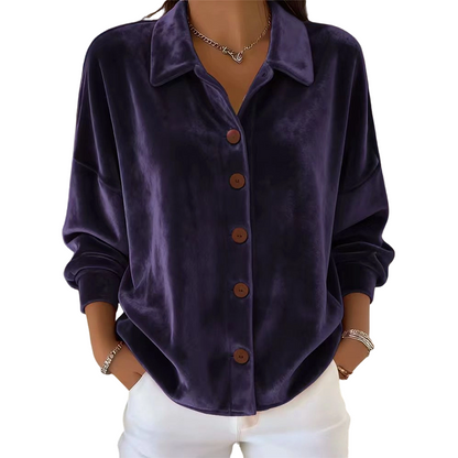 🎁 Hot Sale 48 % RABATT 🔥Elegant langermet skjorte med knapper og slag for dame