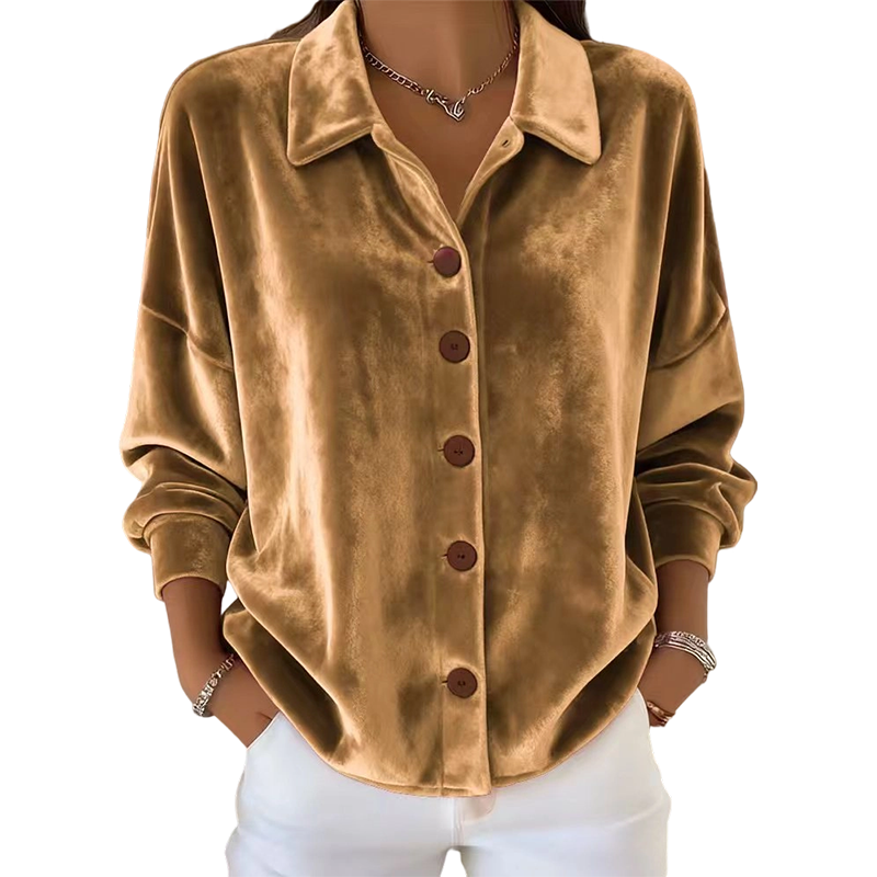 🎁 Hot Sale 48 % RABATT 🔥Elegant langermet skjorte med knapper og slag for dame