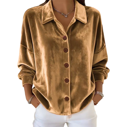 🎁 Hot Sale 48 % RABATT 🔥Elegant langermet skjorte med knapper og slag for dame
