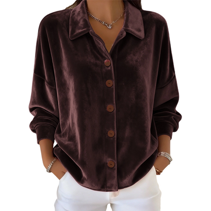 🎁 Hot Sale 48 % RABATT 🔥Elegant langermet skjorte med knapper og slag for dame