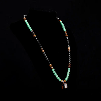 Bohemsk halskjede med natursteinperler