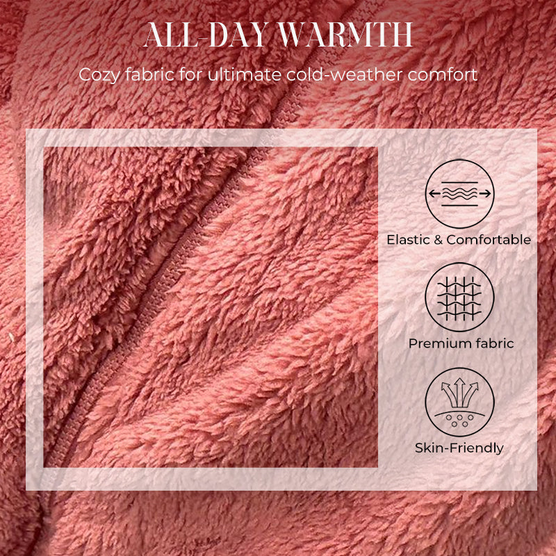 Damejakke med glidelås og lommer, shaggy