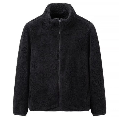 Damejakke med glidelås og lommer, shaggy