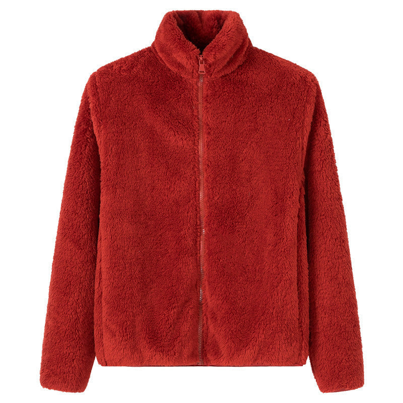 Damejakke med glidelås og lommer, shaggy