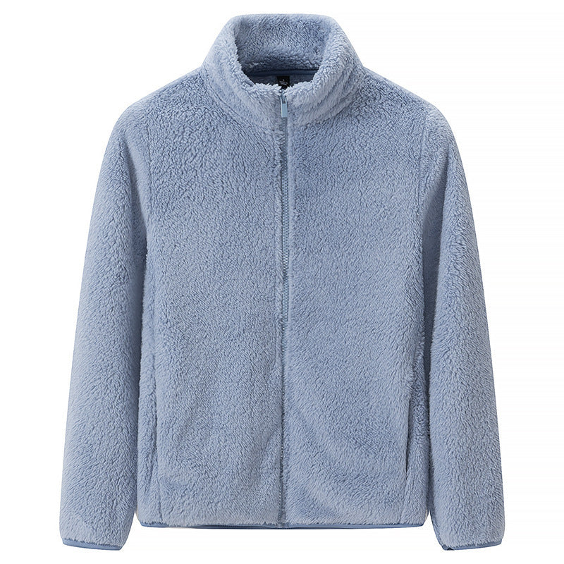 Damejakke med glidelås og lommer, shaggy