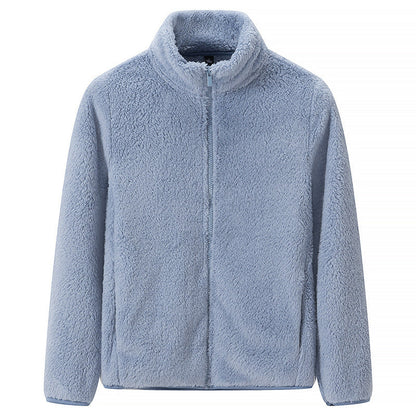 Damejakke med glidelås og lommer, shaggy