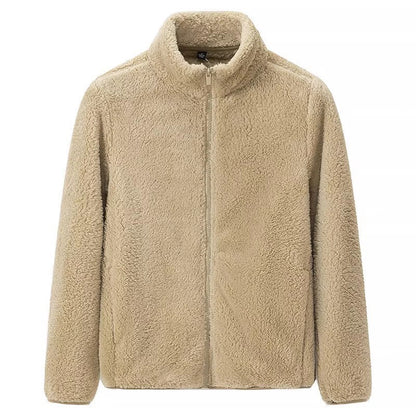 Damejakke med glidelås og lommer, shaggy