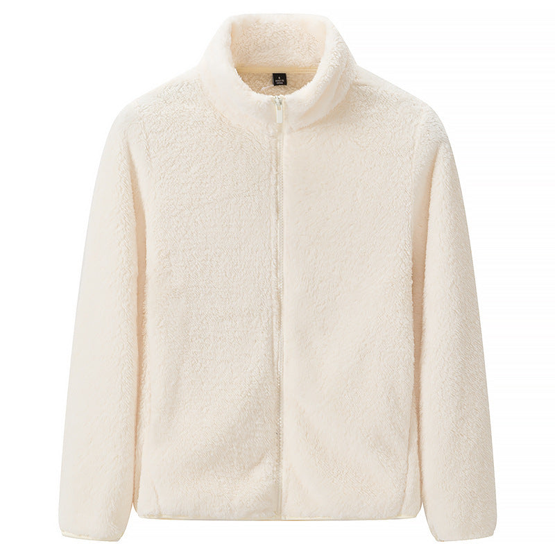 Damejakke med glidelås og lommer, shaggy