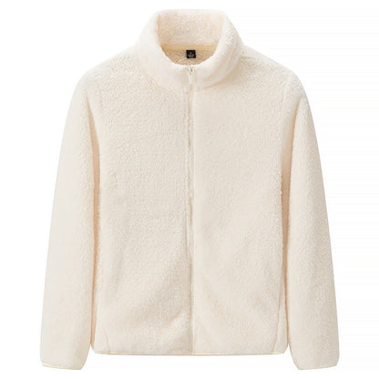 Damejakke med glidelås og lommer, shaggy