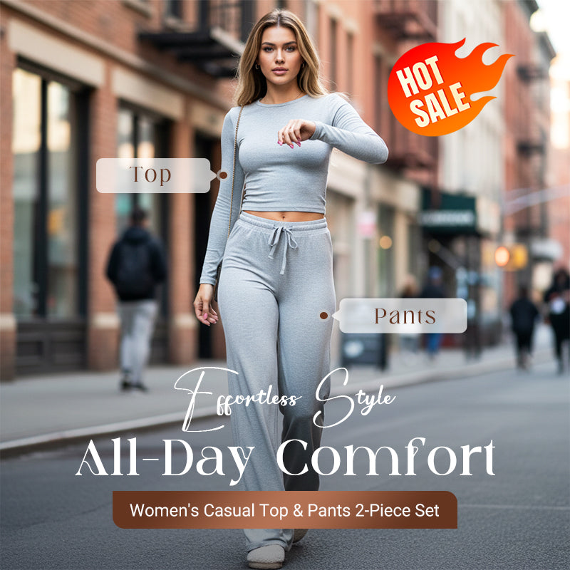 Damesett med 2 deler, topp og bukser