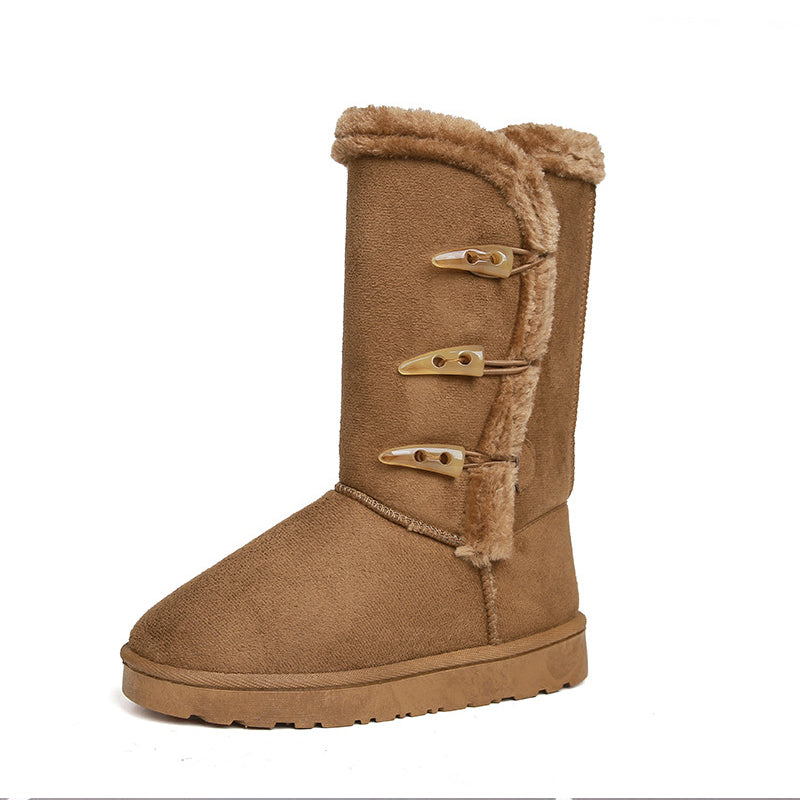 Dame ultravarme snøstøvler med fuskepelsfôr til midt på leggen