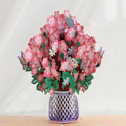 3D Pop-up-kort med kirsebærblomstbukett