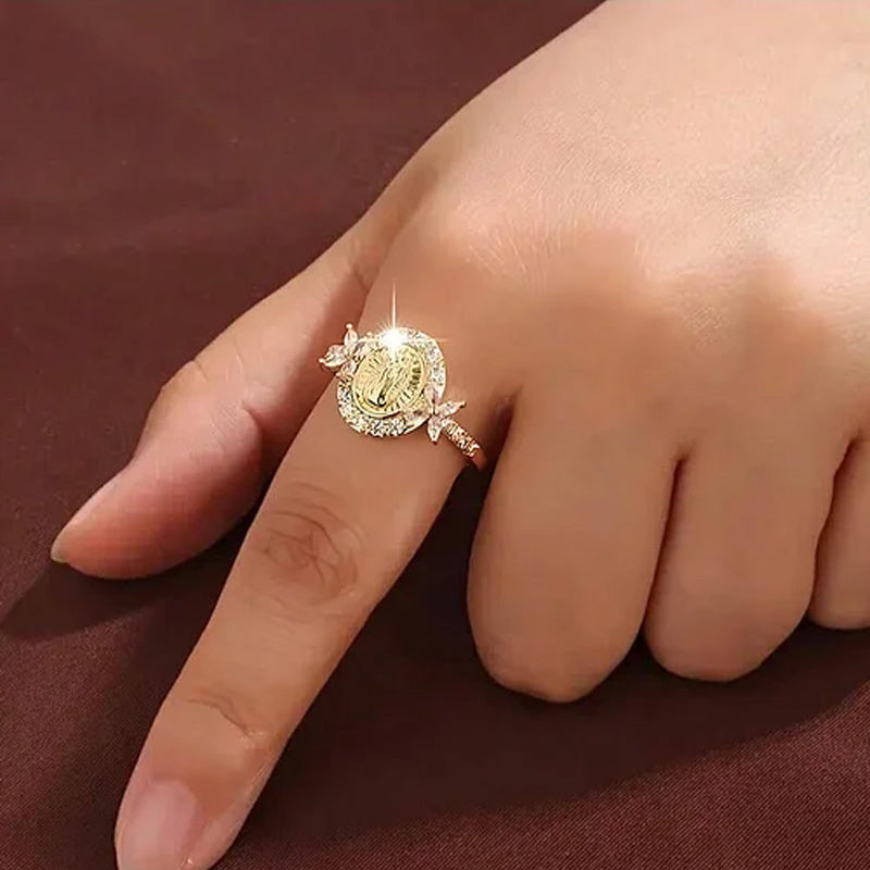 ✨🔥Elegant ring med Jomfru Maria-emblem💍