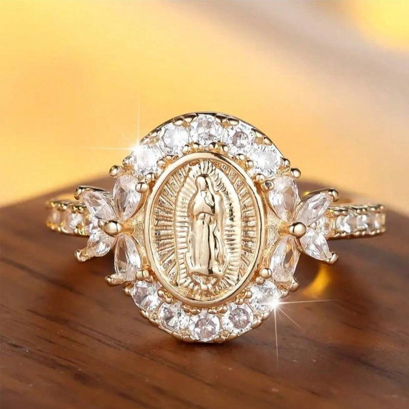 ✨🔥Elegant ring med Jomfru Maria-emblem💍