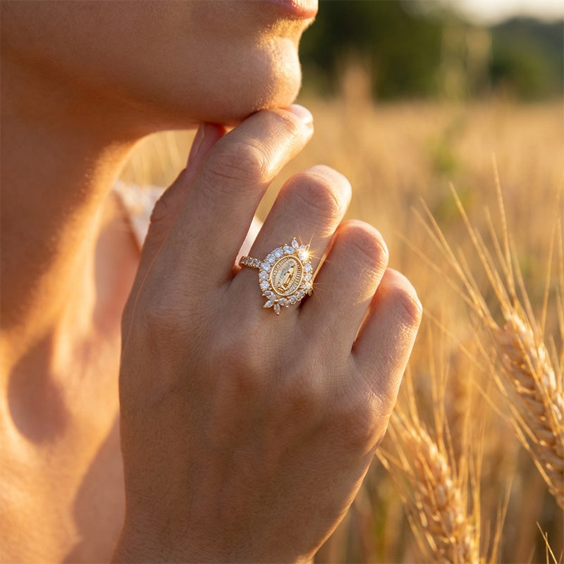 ✨🔥Elegant ring med Jomfru Maria-emblem💍