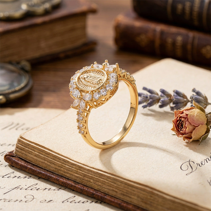 ✨🔥Elegant ring med Jomfru Maria-emblem💍