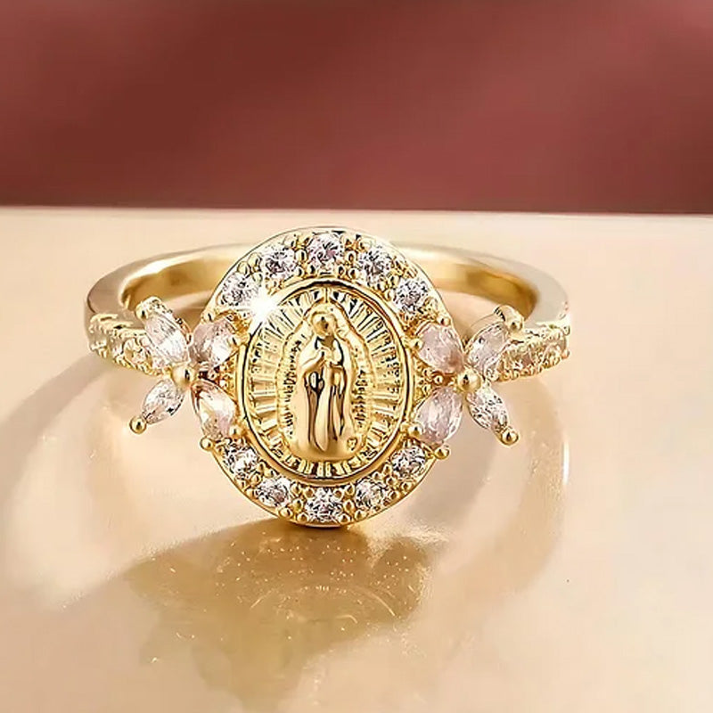 ✨🔥Elegant ring med Jomfru Maria-emblem💍