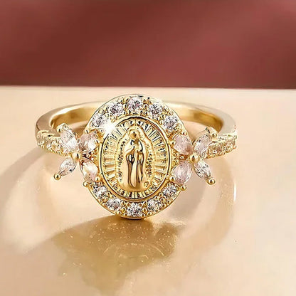 ✨🔥Elegant ring med Jomfru Maria-emblem💍