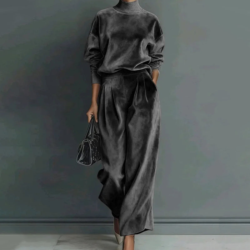 📢📢48 % RABATT NÅ! ⏳Sett med 2 deler, varm topp og vide bukser til dame