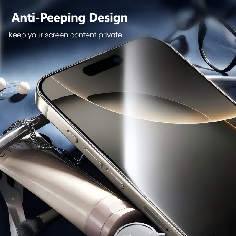 📱Fulldekkende HD og anti-kikking iPhone skjermbeskytter