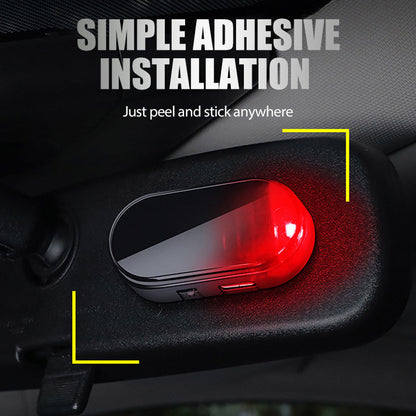 🥳2026 VARMT SALG 🚗🌞 Solcelledrevet billys mot tyveri – solcelledrevet + USB-ladet, blinker automatisk om natten. Realistisk LED-lys etterligner aktiv alarm – avskrekker tyver uten kabling. Varmebestandig, festes og kjøres! 🛡️💡